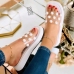 5Transparent Round Toe Patchwork Slippers For Women