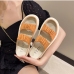 5Trendy Solid Houndstooth Chunky Slippers For Women