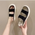 6Trendy Solid Houndstooth Chunky Slippers For Women