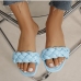 4Woven Design Solid Slip On Slippers