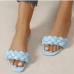 5Woven Design Solid Slip On Slippers