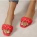 7Woven Design Solid Slip On Slippers