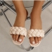 1Woven Design Solid Slip On Slippers