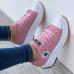 3 Leisure Time Lace Up  Canvas Wedge Sneakers