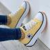 5 Leisure Time Lace Up  Canvas Wedge Sneakers