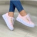 4 Leisure Time Lace Up Patchwork Wedge Running Shoes 