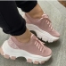 5 PU Casual Gauze Solid Sneakers For Women
