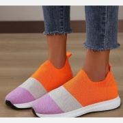  Women Colorblock  Casual Round Toe Sneaker