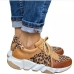 3Casual Leopard Leather Patchwork Women Sneakers