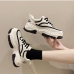 4Color Blocking Round Toe Height Increasing Sneakers