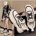 1Color Blocking Round Toe Height Increasing Sneakers