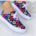 3Multicolored Round Toe Lace Up Casual Shoes