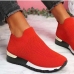 1New Knitted Round Toe Running Shoes Women