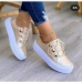 4New Round Toe Lace Up Sneakers For Women
