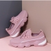 8Sporty Casual Contrast Color Lace Up Sneakers