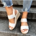 6Casual Solid Round Toe Women's Wedge Heels