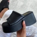 7Fall Slip On Black Women's Wedge Heels