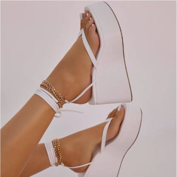 Fashion Bandage Open Toe Wedge Out Door Shoes