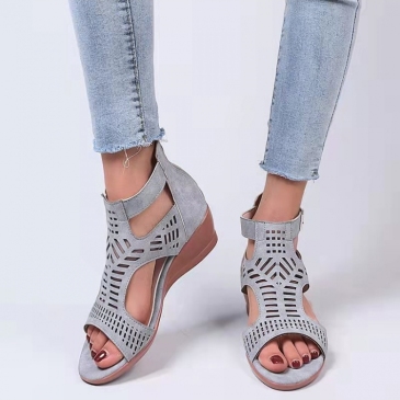 Fashion Hollow Out Peep-toe Wedges