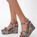 4Fashion Printed Open Toe Wedge Out Door Shoes