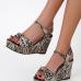 7Fashion Printed Open Toe Wedge Out Door Shoes