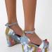 10Fashion Printed Open Toe Wedge Out Door Shoes