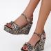 1Fashion Printed Open Toe Wedge Out Door Shoes