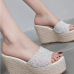 1Fashion Rhinestone Open Toe Wedge Out Door Shoes