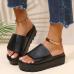 3Fashion Solid Open Toe Flat Heel Out Door Shoes