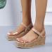 3Fashion Solid Open Toe Wedge Out Door Shoes