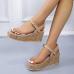 4Fashion Solid Open Toe Wedge Out Door Shoes