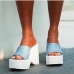 13New Summer Trends Square Toe Wedges Shoes