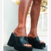 5New Summer Trends Square Toe Wedges Shoes