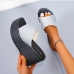 3Shiny Peep-toe Platform Slippers