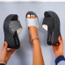 9Shiny Peep-toe Platform Slippers