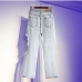 3 Leisure  Ripped Raged Hem Denim Jeans For Women