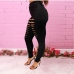 1 Sexy Ripped High Waist Black Denim Women Jeans