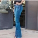 3Casual Denim Mid Waist Flared Jeans 