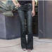 8Casual Denim Mid Waist Flared Jeans 