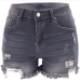 12Casual Summer Ripped  Black Jean Shorts