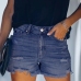 16Casual Summer Ripped  Black Jean Shorts