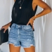 4Casual Summer Ripped  Black Jean Shorts