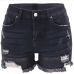 5Casual Summer Ripped  Black Jean Shorts