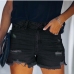 9Casual Summer Ripped  Black Jean Shorts