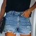 1Casual Summer Ripped  Black Jean Shorts