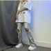 1Casual Washed Ripped Slit Unisex Jeans