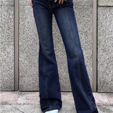 Chic High Rise Flare Denim Jeans For Women