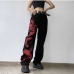 3Color Block Snake Pattern Straight Jeans