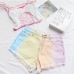 6Cute Contrast Color Tassel Denim Shorts For Women
