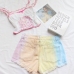 7Cute Contrast Color Tassel Denim Shorts For Women